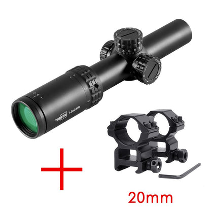 YUBEEN 1-5x24 IR Optical Rifle Scope Red & Green Compact Tactical Rifle Scope