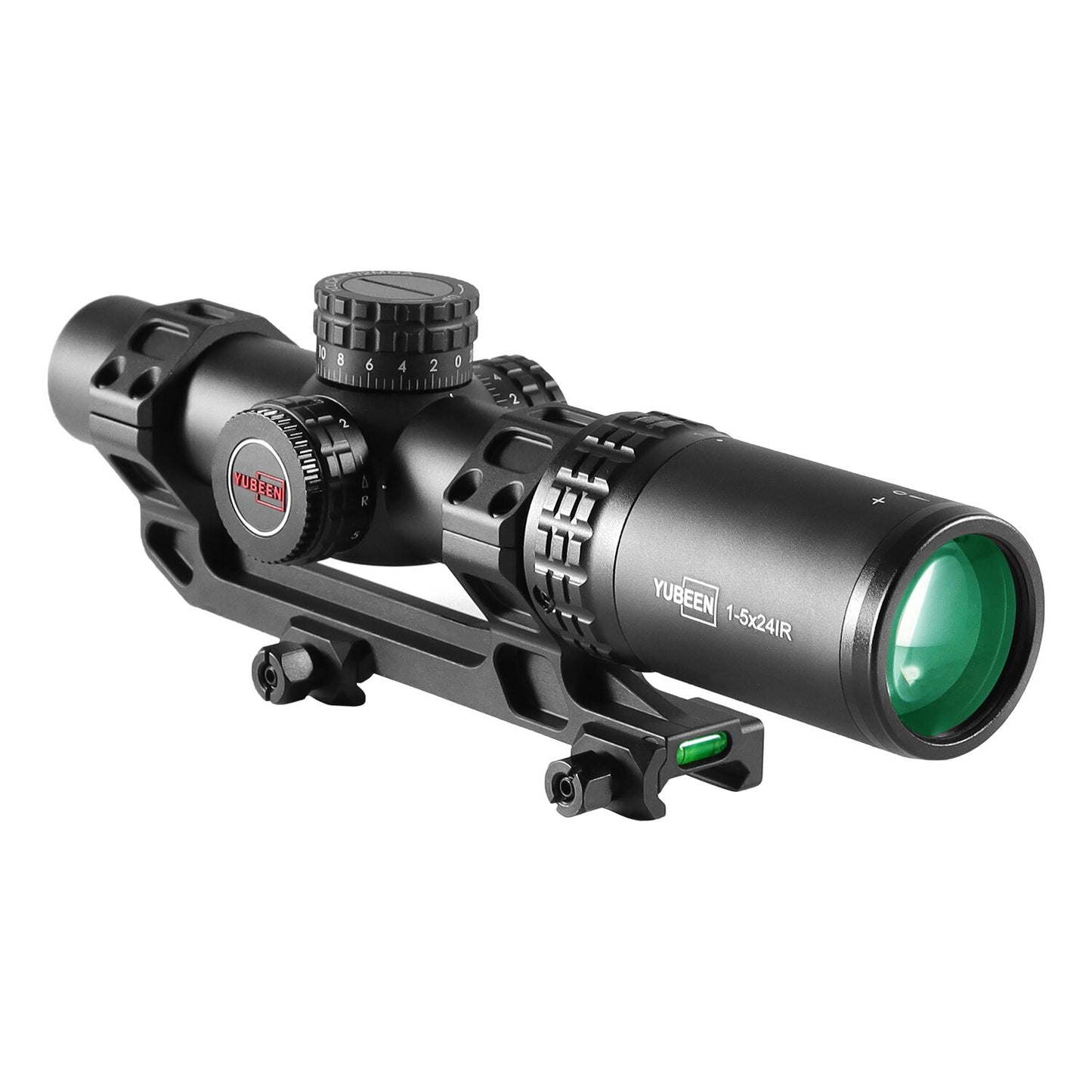 YUBEEN 1-5x24 IR Optical Rifle Scope Red & Green Compact Tactical Rifle Scope